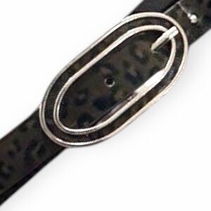 CHEETAH LEOPARD Print Belt with Oval Buckle